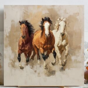 Galloping Horses Wall Art, Canvas Or Poster, Unique Wall Decor, Living Room Decor, Home Decor, Horse Frame Decor, Running Horses, Room Decor