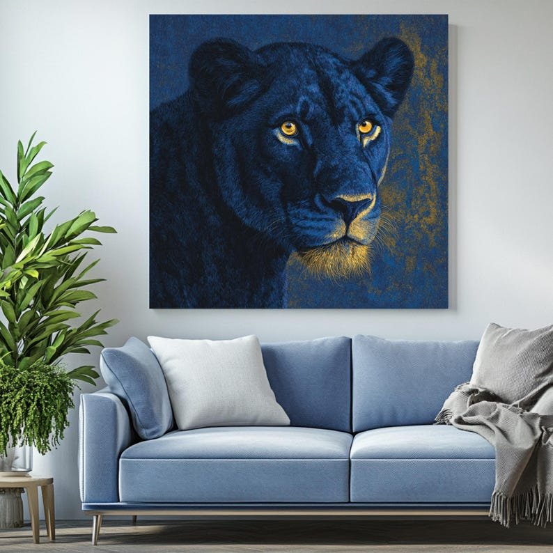 Majestic Lioness Wall Art, Canvas Or Poster, Unique Wall Decor, Living Room Decor, Home Decor, Safari Theme Decor, Modern Wall Hanging - Image 4