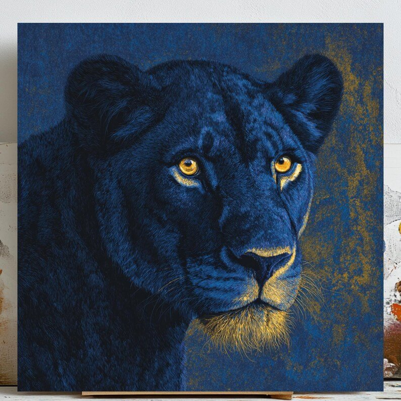 Majestic Lioness Wall Art, Canvas Or Poster, Unique Wall Decor, Living Room Decor, Home Decor, Safari Theme Decor, Modern Wall Hanging