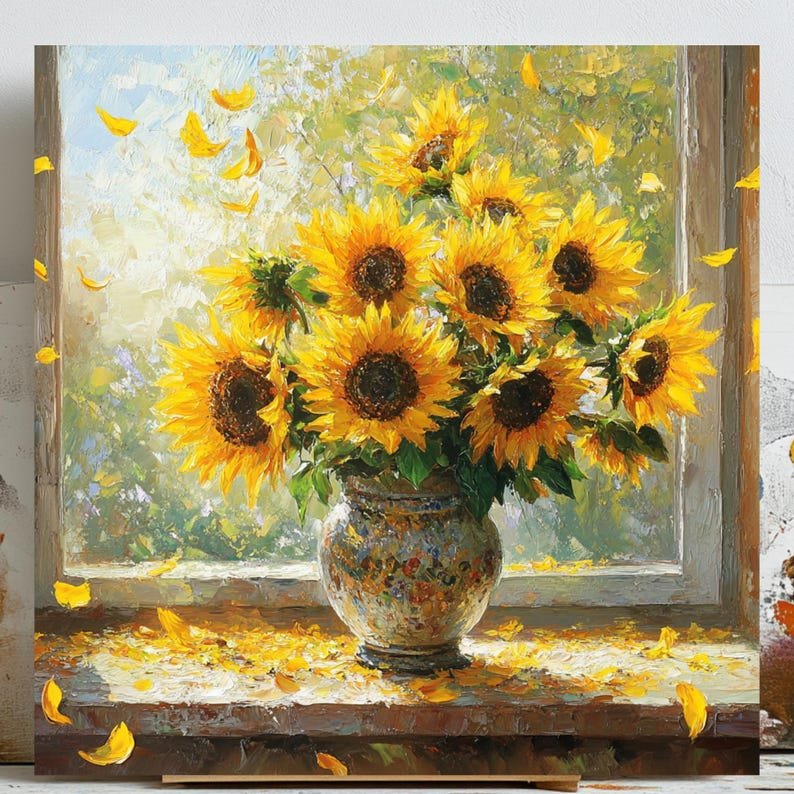 Sunflower Wall Art, Canvas or Poster, Sunflower Wall Decor, Sunflower Home Decor, Floral Wall Art, Living Room Bedroom Art, Nursery Decor