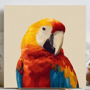 Scarlet Macaw Wall Art, Canvas or Poster, Colorful Tropical Bird Decor, Exotic Animal Wall Hanging, Vibrant Living Room Art, Bird Lover Gift
