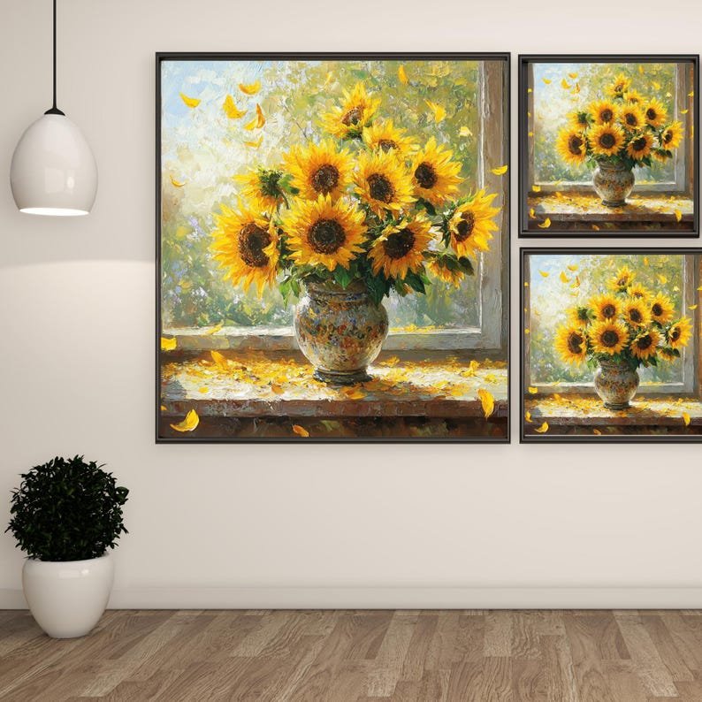 Sunflower Wall Art, Canvas or Poster, Sunflower Wall Decor, Sunflower Home Decor, Floral Wall Art, Living Room Bedroom Art, Nursery Decor - Image 2