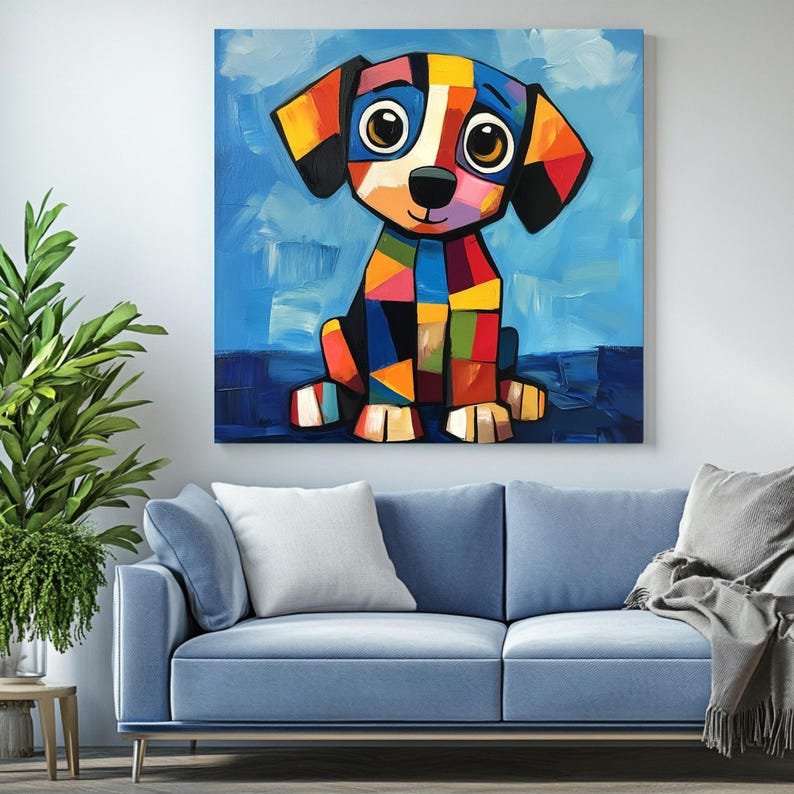 Geometric Dog Print: Modern Polygonal Wall Art - Image 4