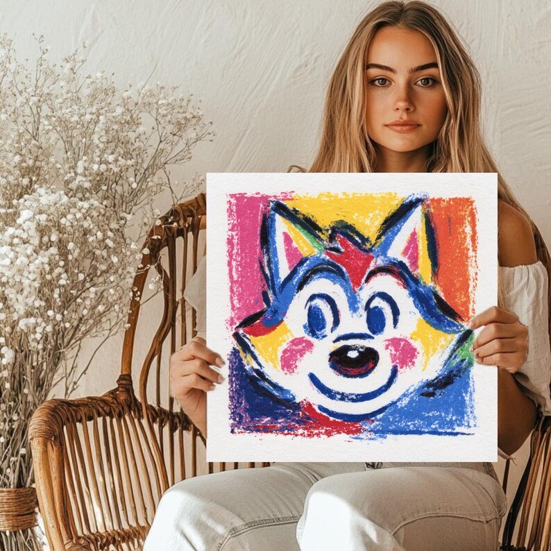 Colorful Cartoon Cat Art, Canvas or Poster, Vibrant Kids Room Decor, Playful Nursery Wall Art, Modern Animal Decor, Pop Art, Cute Cat Gift - Image 4