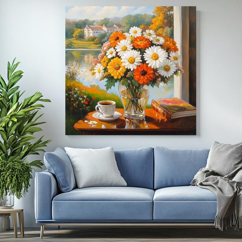 Flower Bouquet Wall Art, Poster or Canvas, Floral Artwork, Flower Poster, Botanical Art, Home Decor, Nature Decor, Wall Art Gift For Mom - Image 4