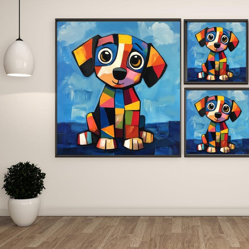 Geometric Dog Print: Modern Polygonal Wall Art - Image 2
