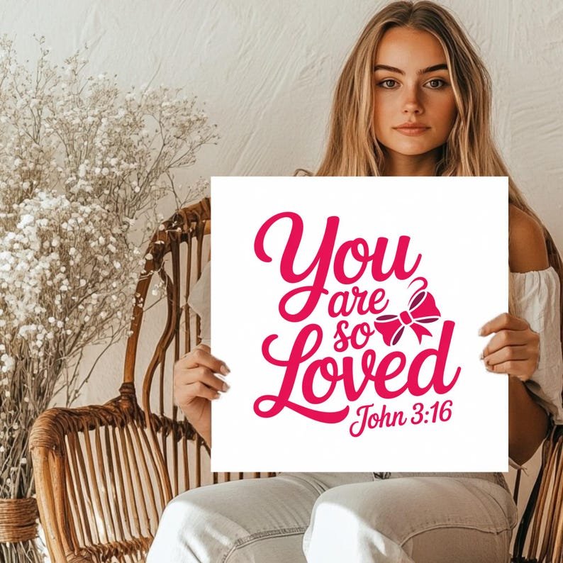 You Are So Loved Wall Art, Canvas Or Poster, Christian Wall Decor, Bible Verse Print, John 3:16 Scripture Art, Inspirational Art, Faith Gift - Image 5