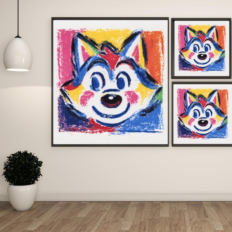 Colorful Cartoon Cat Art, Canvas or Poster, Vibrant Kids Room Decor, Playful Nursery Wall Art, Modern Animal Decor, Pop Art, Cute Cat Gift - Image 2