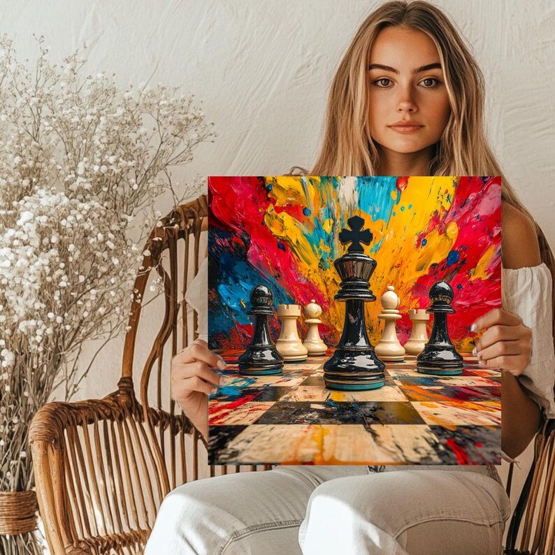 Chess Wall Art Poster or Canvas, Chess Decor, Chess Art Print, Chess Game Art, Chess Room Decor, Chess Lover Gift, Checkmate Art, Home Decor - Image 5