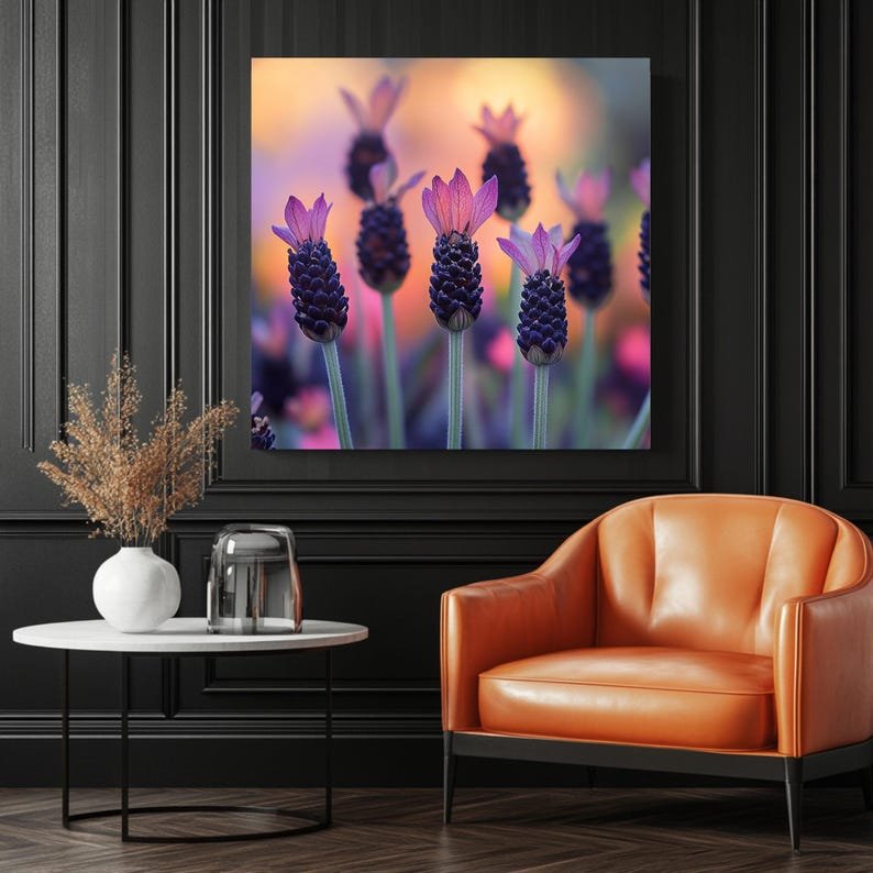 Lavender Flower Wall Art, Canvas or Poster, Purple Floral Wall Decor, Botanical Wall Hanging, Gallery Wall Art, Bedroom Wall Art, Home Decor - Image 3