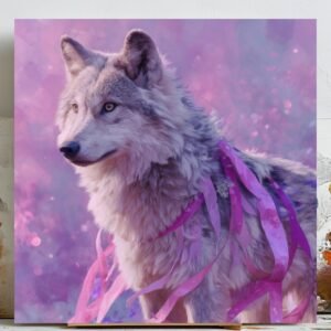 Wolf Wall Art, Canvas Or Poster, Animal Decor, Living Room Decor, Contemporary Art, Home Wall Art, Whimsical Wolf Art, Unique Wall Hangings