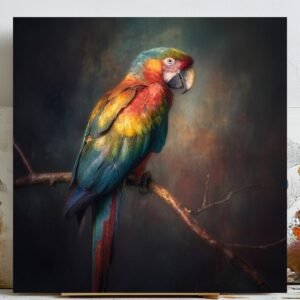 Parrot Wall Art, Canvas Or Poster, Animal Decor, Parrot Wall Decor, Contemporary Design, Modern Wall Art, Bird Wall Hanging, Macaw Wall Art