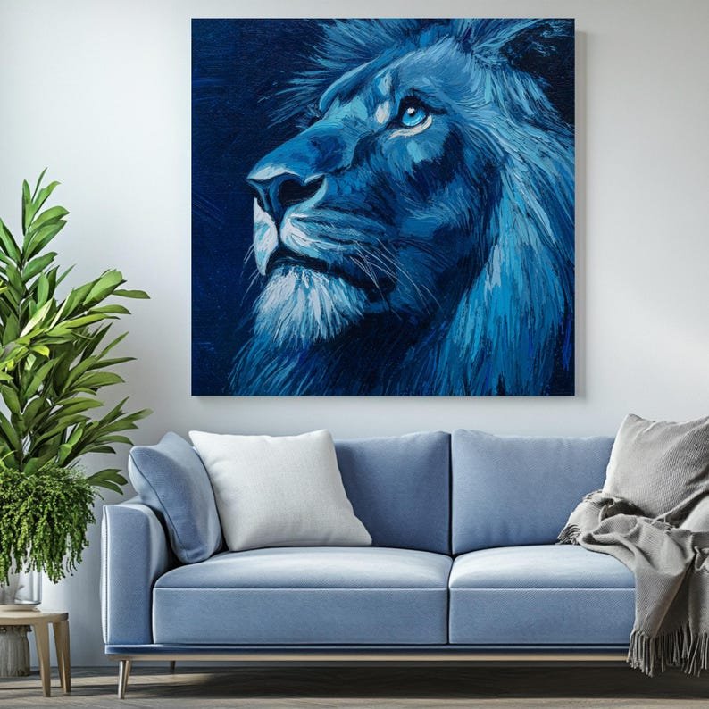 Lion Wall Art, Lion Print, Safari Animal Decor, Wildlife Wall Art, Lion Poster, Nursery Wall Decor, Minimalist Art, Gift For Dad - Image 4