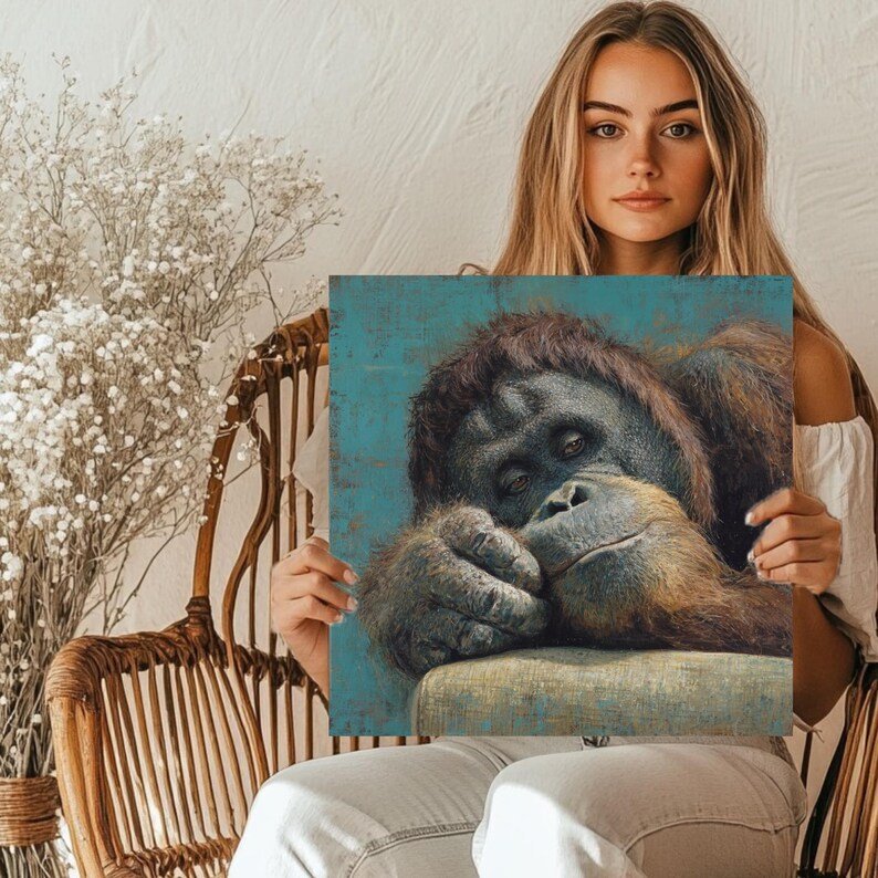 Orangutan Wall Art, Canvas or Poster, Animal Wall Hanging, Wildlife Wall Decor, Living Room Wall Art, Home Wall Decoration, Animal Decor - Image 5