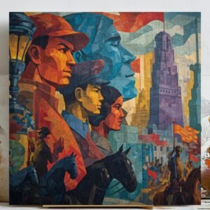 Patriotic Wall Art, Canvas Or Poster, Historical Decor, Office Decor, Living Room Decor, Cityscape Wall Hanging, Vintage Artwork, Home Decor