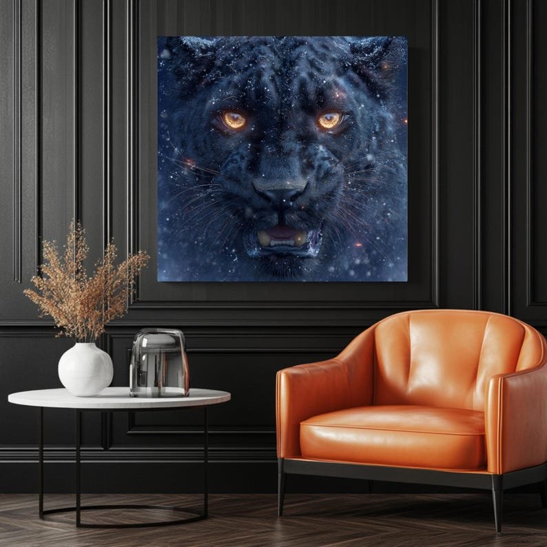 Black Panther Wall Art, Canvas Or Poster, Animal Wall Art, Jungle Home Decor, Wildlife Wall Artwork, Living Room Wall Art, Panther Decor - Image 3