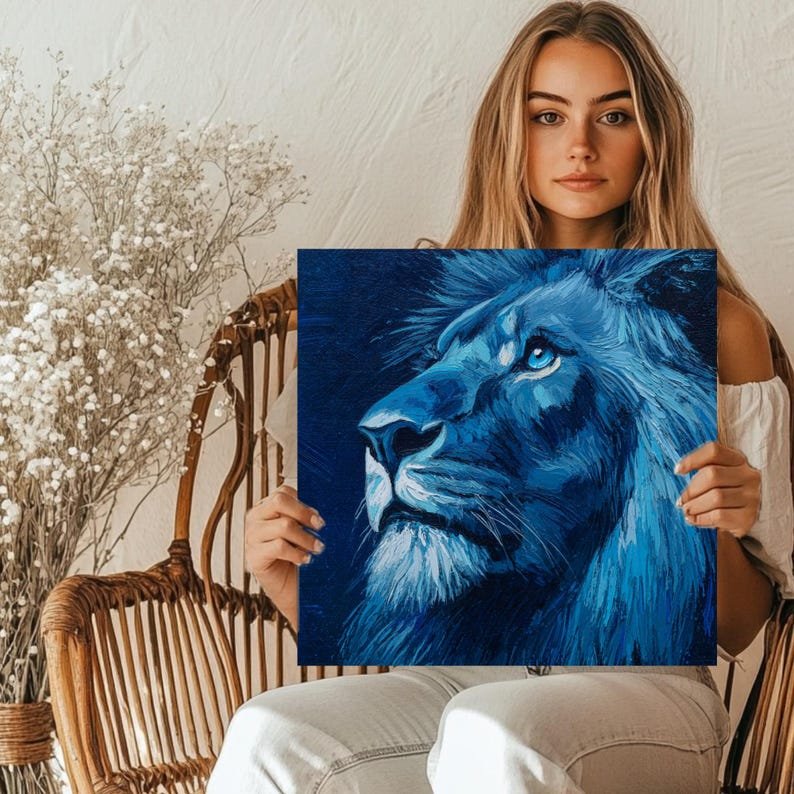 Lion Wall Art, Lion Print, Safari Animal Decor, Wildlife Wall Art, Lion Poster, Nursery Wall Decor, Minimalist Art, Gift For Dad - Image 5