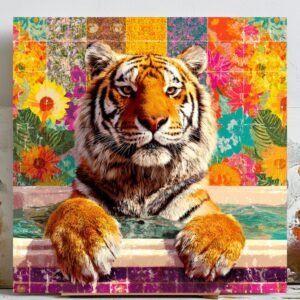 Tiger In Bathtub , Canvas Or Poster , Bathroom Wall Decor, Nursery Wall Art, Bathroom Wall Art, Animal Decor, Tiger Decor, Tiger Wall Art