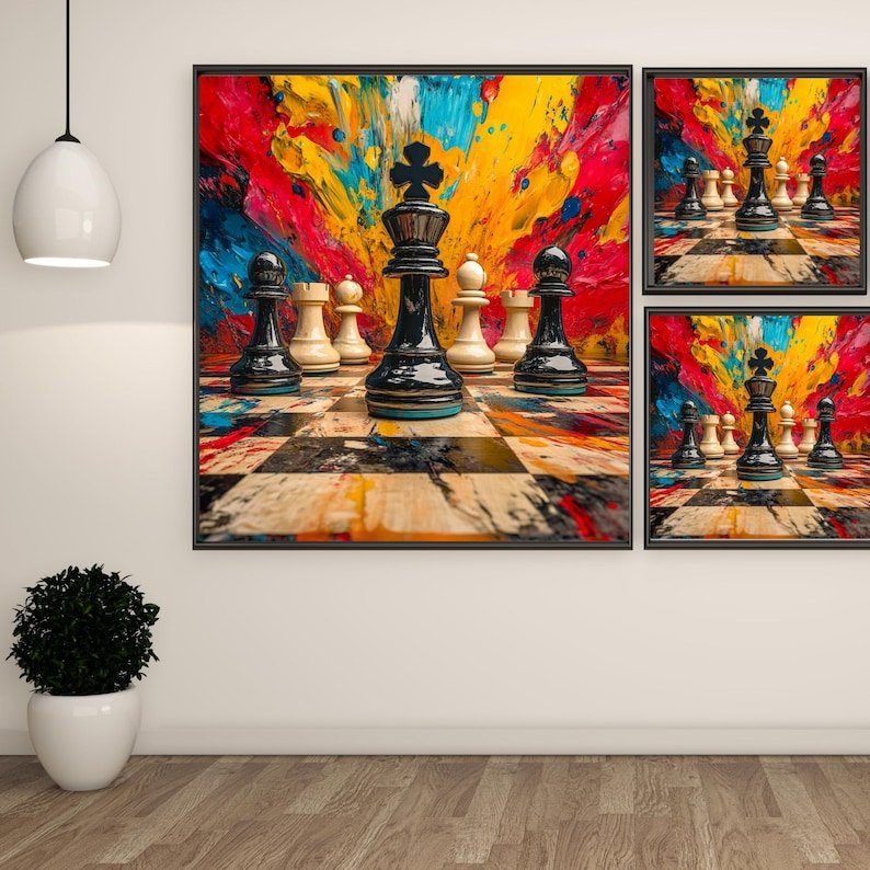 Chess Wall Art Poster or Canvas, Chess Decor, Chess Art Print, Chess Game Art, Chess Room Decor, Chess Lover Gift, Checkmate Art, Home Decor - Image 2