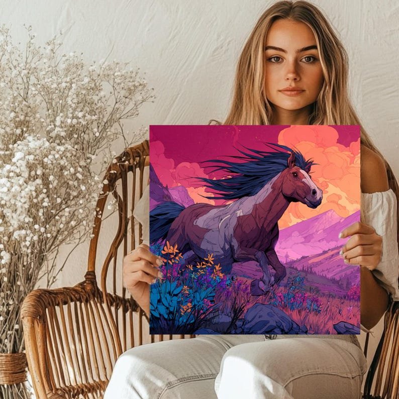 Horse Wall Art, Canvas Or Poster, Modern Wall Art, Contemporary Design, Bedroom Decor, Living Room Decor, Wild Horses Decor - Image 5
