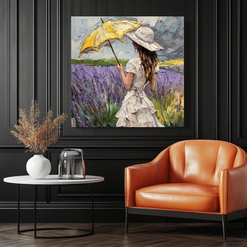 Girl With Umbrella Wall Art, Canvas Or Poster, Rainy Day Decor, Whimsical Wall Art, Umbrella Wall Decor, Home Decor, Inspirational Wall Art - Image 3