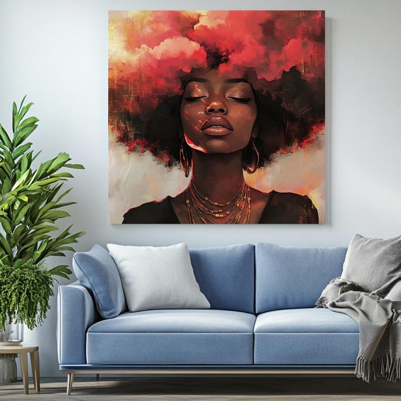 Black Woman Wall Art, Poster Or Canvas, Afrocentric Home Decor, African American Art, Melanin Art, Black Art, Empowerment Wall Art - Image 4