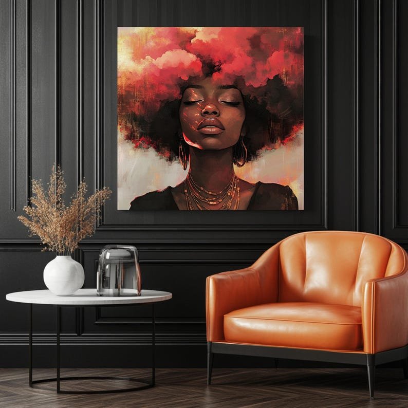 Black Woman Wall Art, Poster Or Canvas, Afrocentric Home Decor, African American Art, Melanin Art, Black Art, Empowerment Wall Art - Image 3