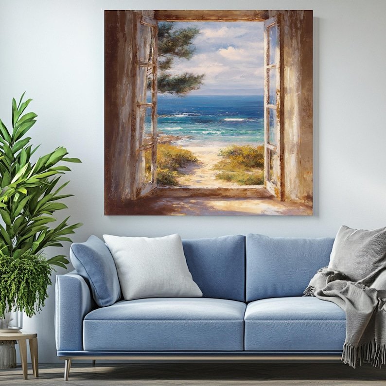 Open Window View, Canvas Or Poster, Unique Wall Decor, Living Room Decor, Window Frame, Coastal Room Art, Open Window Henri Matisse Print - Image 4