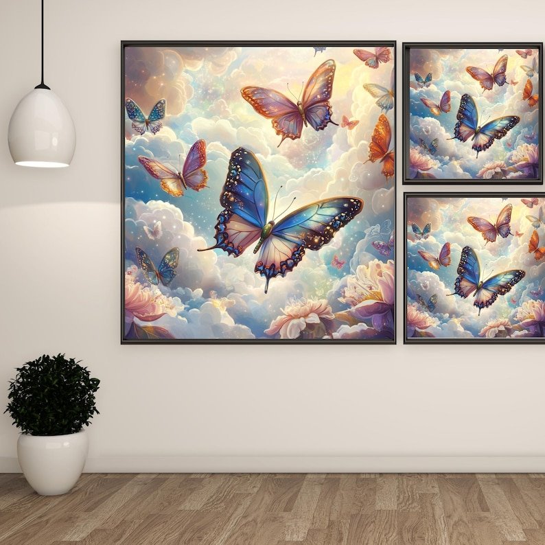 Dreamy Butterfly Wall Art: Whimsical Pastel Insect Poster - Image 2