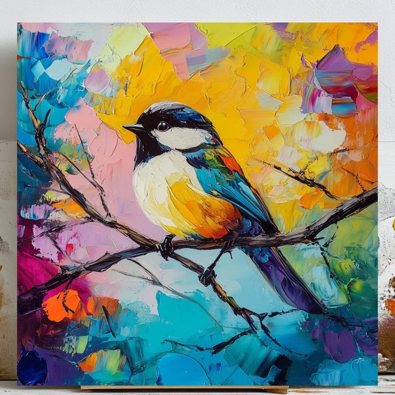 Song Bird Wall Art, Canvas Or Poster, Modern Decor, Animal Wall Art, Living Room Decor, Office Decor, Nature Wall Hanging, Bird Artwork