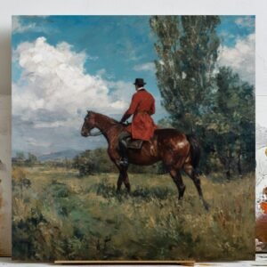 Horse Rider Wall Art, Canvas or Poster, Cowboy Wall Art, Equestrian Country Decor, Rustic Farmhouse Painting, Home Decor, Horse Art