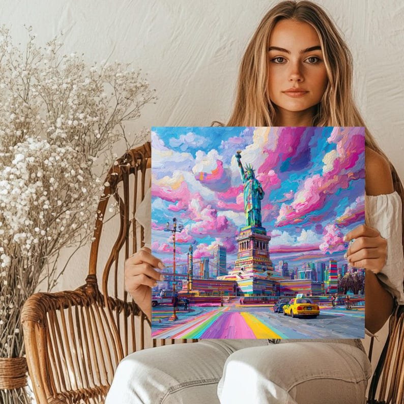 Statue of Liberty Wall Art, Canvas or Poster, City Decor, Living Room Decor, Contemporary Art, Home Wall Art, Whimsical Art, New York Art - Image 5