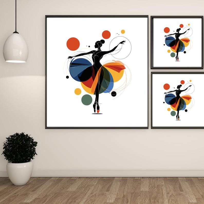 Abstract Ballerina Wall Art, Canvas Or Poster, Modern Dance Decor, Minimalist Dancer, Ballet Studio Decor, Living Room Art, Art Lover Gift - Image 2