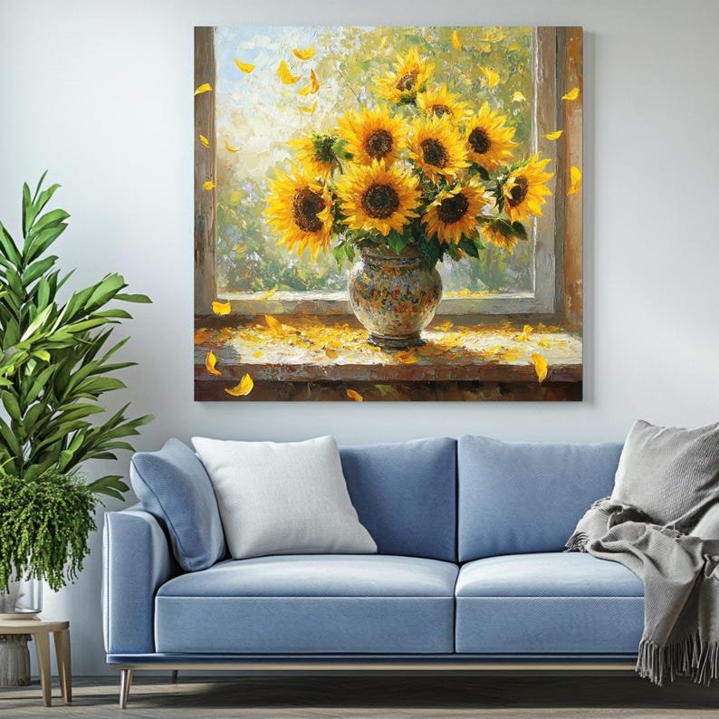 Sunflower Wall Art, Canvas or Poster, Sunflower Wall Decor, Sunflower Home Decor, Floral Wall Art, Living Room Bedroom Art, Nursery Decor - Image 4