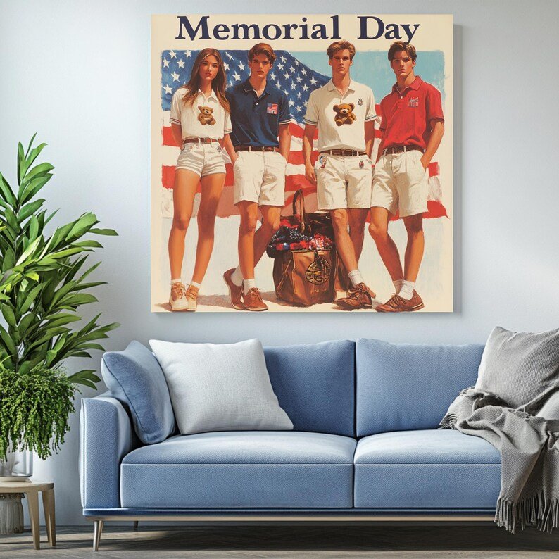 Memorial Day Wall Art, Canvas Or Poster, Patriotic Painting, Americana Wall Decor, Independence Day Artwork, USA Flag Art, Gift For Veterans - Image 4