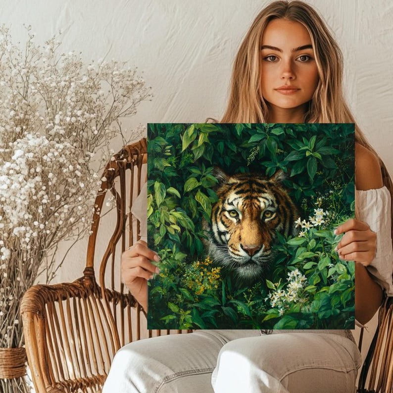 Tiger Wall Art, Canvas Or Poster, Tiger Portrait, Wildlife Wall Hanging, Animal Decor, Living Room Decor, Bedroom Decor, Office Decor - Image 5