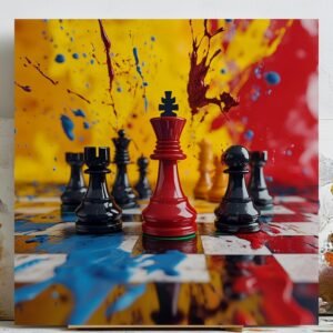 Chess Wall Art, Wall Decor, Canvas Or Poster, Chess Decor, Chess Pieces, Home Decor, Game Room Decor,Wall Hanging, Gift For Gamerss