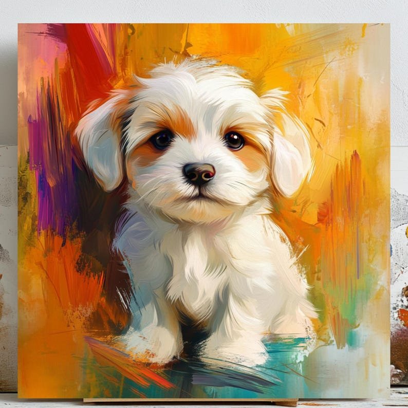 Cute Puppy Wall Art, Canvas Or Poster, Pet Lover Decor, Baby Room Art, Playroom Print, Kids Room Art, Digital Wall Art, Gift For Dog Lovers