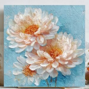 Floral Oil Painting, Canvas Or Poster, Modern Home Decor, Floral Wall Art, Living Room Decor, Flower Wall Hanging, Floral Art