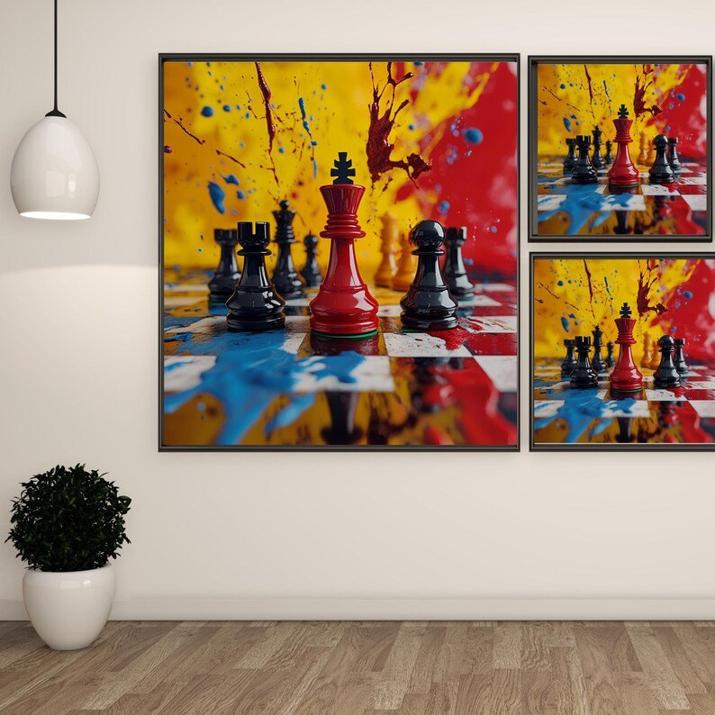 Chess Wall Art, Wall Decor, Canvas Or Poster, Chess Decor, Chess Pieces, Home Decor, Game Room Decor,Wall Hanging, Gift For Gamerss - Image 2