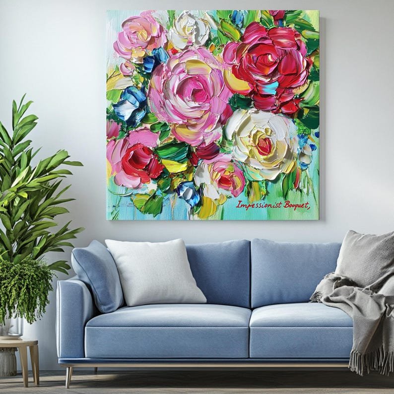 Impasto Flower Art Print: Textured Floral Impressionist Wall Decor - Image 4