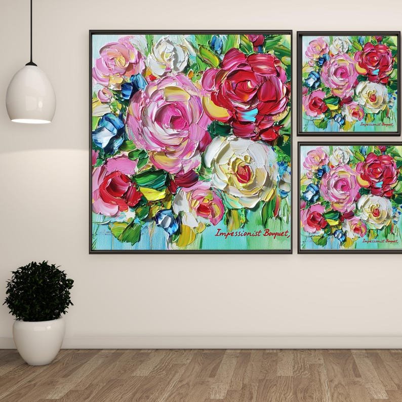 Impasto Flower Art Print: Textured Floral Impressionist Wall Decor - Image 2