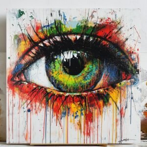 Vivid Eye Art Print: Colorful Abstract Surrealism