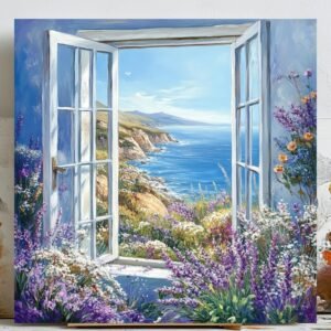 Floral Window Wall Art, Canvas Or Poster, Window Garden Beauty, Floral Delight, Blooming Wall Art, Floral Framed Views, Flower Window Decor