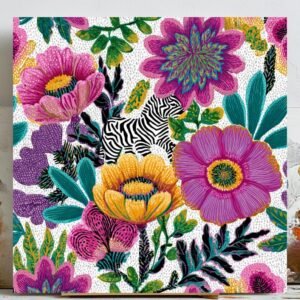 Colorful Floral Wall Art, Canvas Or Poster, Botanical Nursery Art, Modern Decor, Living Room Decor, Floral Wall Hanging, Floral Decor