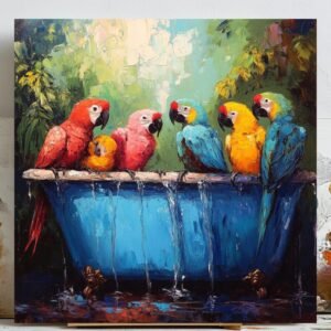 Parrot Wall Art, Canvas or Poster, Parrot Wall Decor, Parrot Home Decor, Living Room Decor, Bathtub Wall Art, Tropical Decor, Animal Decor