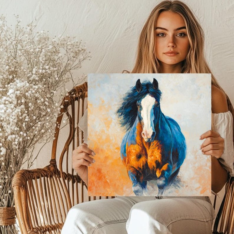 Galloping Horse Wall Art, Canvas or Poster, Animal Wall Art, Room Decor, Living Room Decor, Horse Wall Hanging, Modern Home Art - Image 5