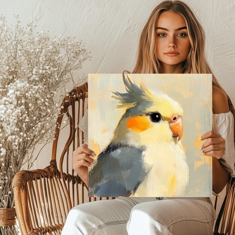 Cockatiel Bird Wall Art, Canvas or Poster, Parrot Artwork, Colorful Bird Art, Living Room Wall Art, Home Decor, Cockatiel Wall Art - Image 5