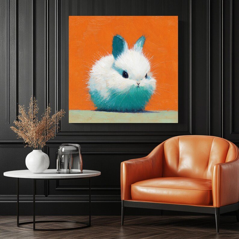 Bunny Wall Art, Canvas or Poster, Woodland Rabbit Nursery Decor, Baby Room Wall Print, Kids Bedroom Art, Easter Bunny, Woodland Animal Art - Image 3
