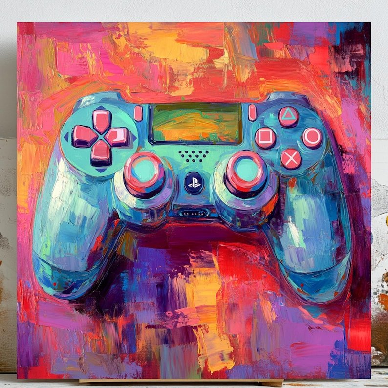 Joystick Wall Art, Canvas or Poster, Game Room Decor, Gaming Wall Art, Video Game Decor, Gamer Room Decor, Retro Gaming Art, Gift for Gamers